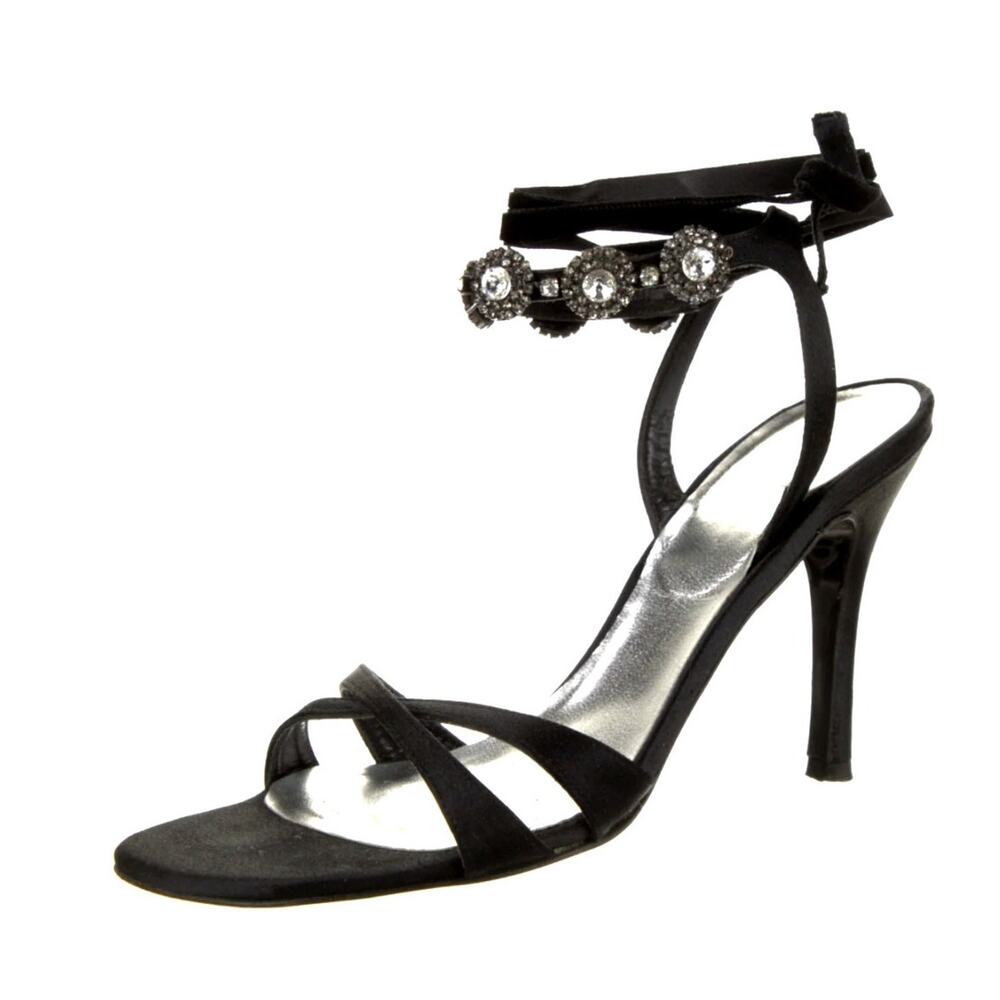 Stuart Weitzman 8 Suede CRYSTAL Square Toe Sandals $550 Ankle Tie Heel Black BOX